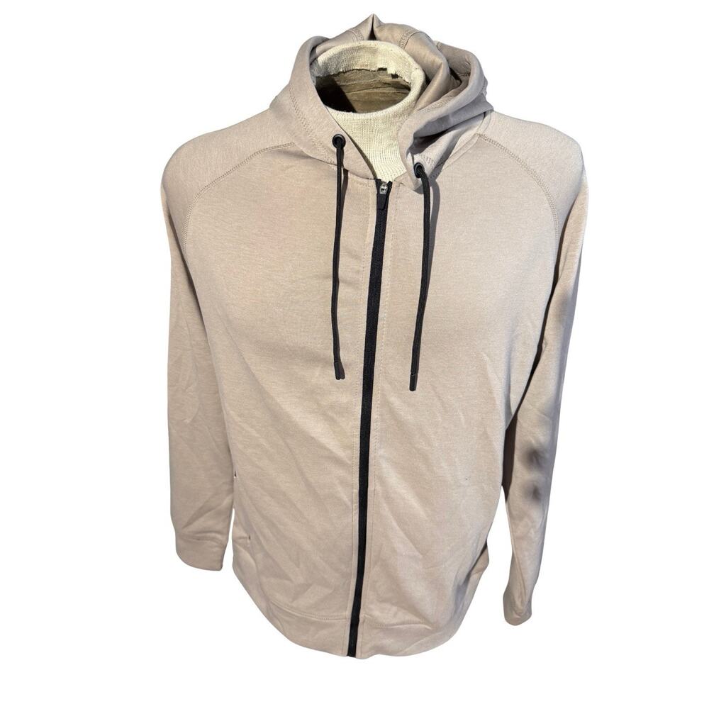 LEG3ND Men’s M Full Zip Hoodie Light Beige Oatmeal Stretch Soft Knit NWOT